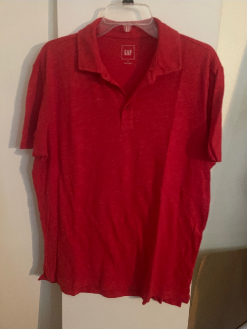 GAP Men's Bright Red Short Sleeve Polo